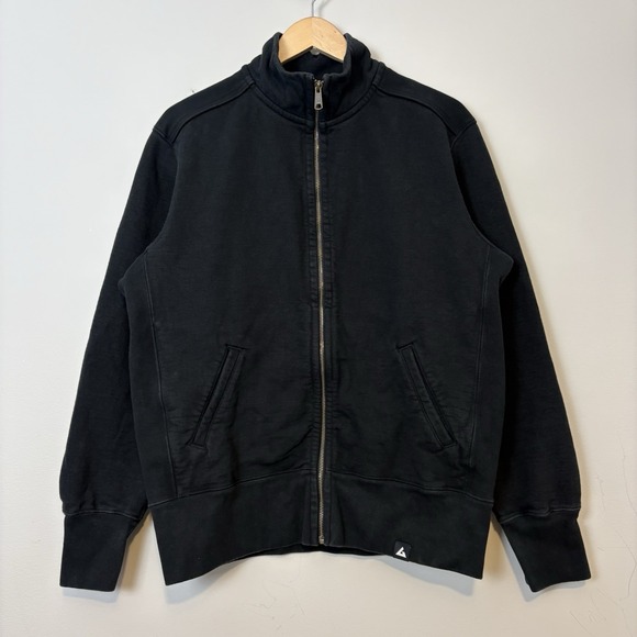 American Giant Other - American Giant Moto Full Zip Jacket Mens L Black Pockets Heavyweight Mock Neck